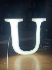 INSEGNA LUMINOSA LETTERA U VINTAGE SIGN INDUSTRIAL DESIGN