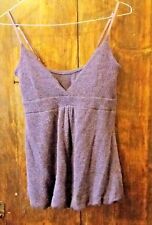 Top lana sottogiacca sottoveste maglia invernale viola spalline maglione maglia