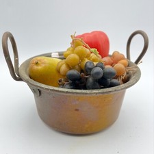  Pentola in rame antica con manici vecchio Paiolo Casseruola catino d'epoca di