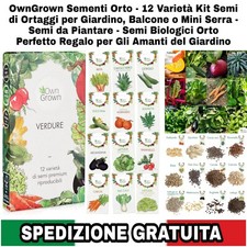 Sementi Orto - 12 Varietà Kit Semi di Ortaggi x Giardino, Balcone O Mini Serra 
