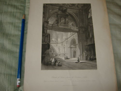 1800 incisione chiesa santa - chiesa,
