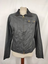 Giacca Barbour donna nero cerata Uk12 tg. 42 Medium Lady Black Wax jacket siz...