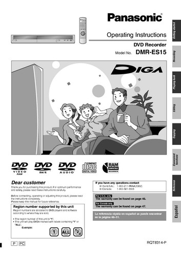Panasonic dmr es15 - panasonic, dmr-es15