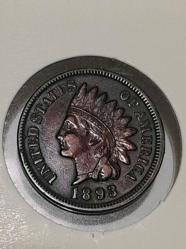 One cent 1893 indian - one,