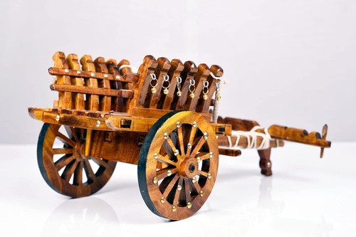 Antico carrello toro - , legno