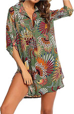 Abito Da Spiaggia Donna Copricostume Donna Mare Copri Bikini Donna Camicia Abito