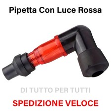 PIPETTA CANDELA CON LUCE ROSSA FLASH 90° MOTO CUSTOM HARLEY DAVIDSON ATTACCO