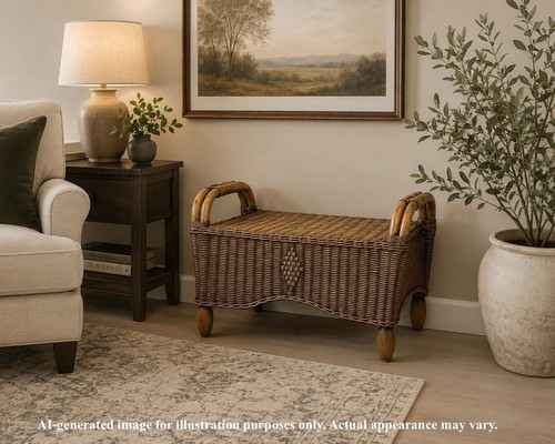 Panca vintage boho rattan