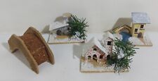 I110385 Presepe - Lotto 3 Casette + ponticello - Sughero Legno Cartone