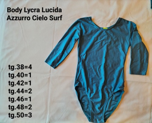 Body lycra lucido azzurro - lycra,