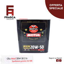 Olio Motore 20W50 Motul Classic Minerale Auto d'Epoca dal 1950 2 litri