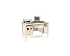 SCRIVANIA MOBILE PC 4 CASSETTI ARTE POVERA AVORIO PATINATO STUDIO CLASSICO