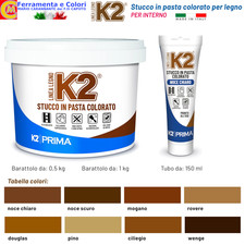 Stucco Pronto All'Uso Legno in Pasta Colorato PRIMA K2 Per Interni Muri Infissi
