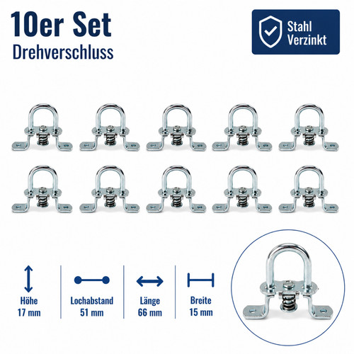 Drehverschluss 10x acciaio - 10x,