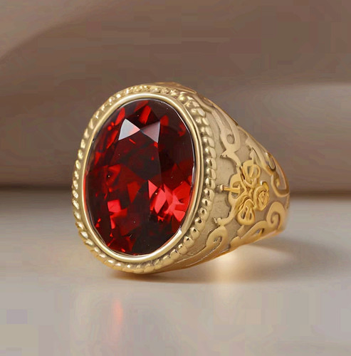 Anello sigillo pietra rossa - pietra,