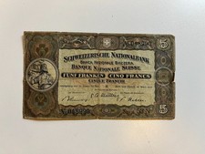 Banconota Svizzera 5 Franchi