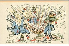 Militaire.guillaume Ii.humour.la Mappa Visite ARTIGLIERIA Francese