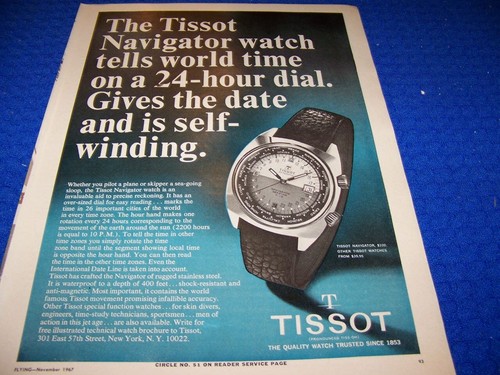1967 tissot navigator tells - tissot,