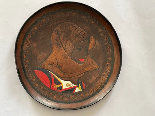 Arte sarda antico piatto - arte, cuoio