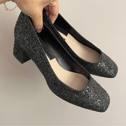Zara black glitter - black,
