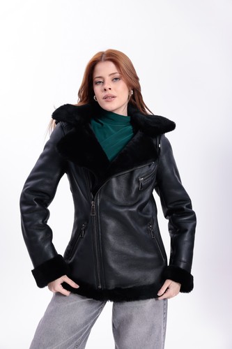 Giacca donna shearling nera