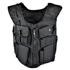 VT-1043B GILET TATTICO SOFTAIR 7 TASCHE TACTICAL VEST GIUBBINO CON FONDINA NERO