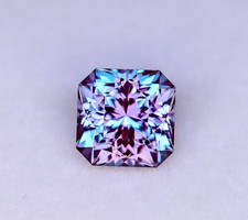 Pietra Preziosa Sciolta 10,55 Ct Naturale Certificata GIE Alessandrite Bicolore Taglio Asscher