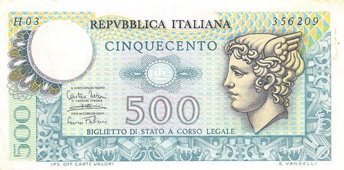 Banconota italia 500 lire - 500,