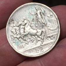 2 LIRE 1914 R QUADRIGA BRIOSA VITTORIO EMANUELE III REGNO D'ITALIA