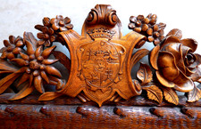 Arwaburg, Oravsky hrad, Arva vara, Slovacchia, rilievo in legno del 1880 con stemma nobiliare