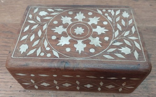 Scatola legno intarsiato - legno,