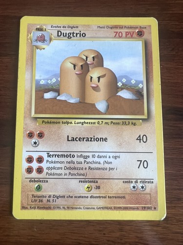 Carta pokemon dugtrio 102 - carta, 19/102