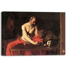 Caravaggio san Girolamo scrivente 2 quadro stampa tela dipinto arredo casa