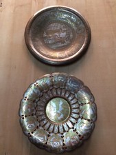 Due Piatti Ottone Etnico  Vintage 