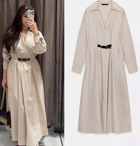 Abito camicia midi zara nuovo - midi,