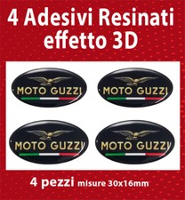 4 Adesivi 3D Resinati MOTO GUZZI nero - misure 30x16mm