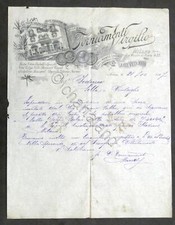 Pubblicità Fattura Vetrate Artistiche Torniamenti Virgilio Milano - Sella - 1897