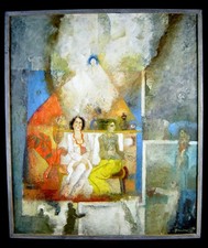 František Nikl 1935 - Praga / Očekávání / Aspettativa / Dipinto, firmato / 1993