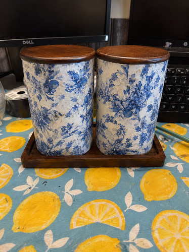 Bidoni decoupage floreali - ,