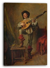 Tela/Cornice Ernest Meissonier - Soldato che suona il Theorbo