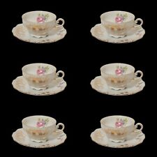 ANTICO SET 6 TAZZINE CAFFE' PORCELLANA ARABESCHI ORO BAVARIA SELTMANN THERESIA