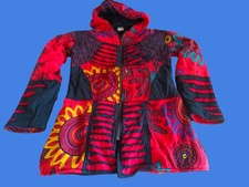 Nepal, ethnic women's winter jacket hood tg M, vestito Nepalese hippy Boho-chic 