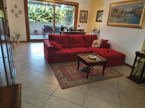Divano angolare rosso - , in