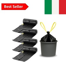 Bottari 60 Sacchi Immondizia 40L 55x65 cm con Maniglie di Chiusura, Nero, Sac...