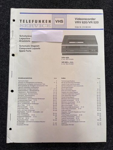 Telefunken vrv 620 520 - telefunken, vrv-620