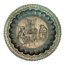Piatto decorativo in rame da parete decorazione in metallo vintage cm 29