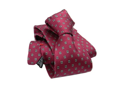 Cravatta bordeaux seta motivi