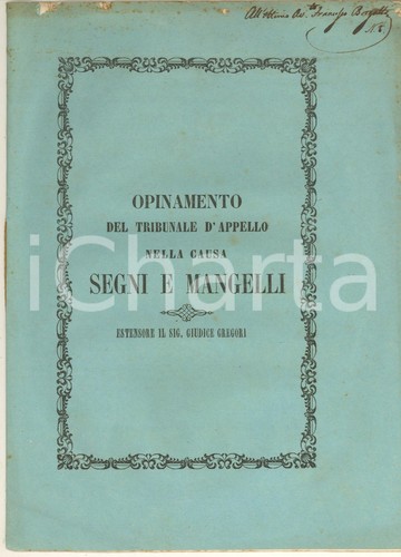 1855 bologna opinamento causa - 1855,