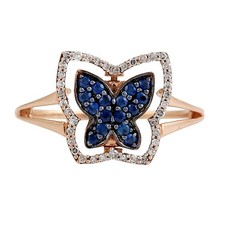 Anello farfalla zaffiro blu