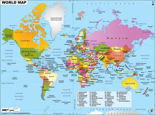Poster mappa del - poster, mondo